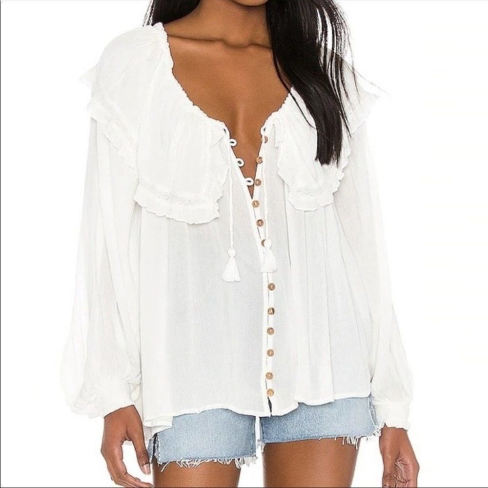 NWT Free People Sunrise Printed Shirt Tunic - Picture 6 of 6